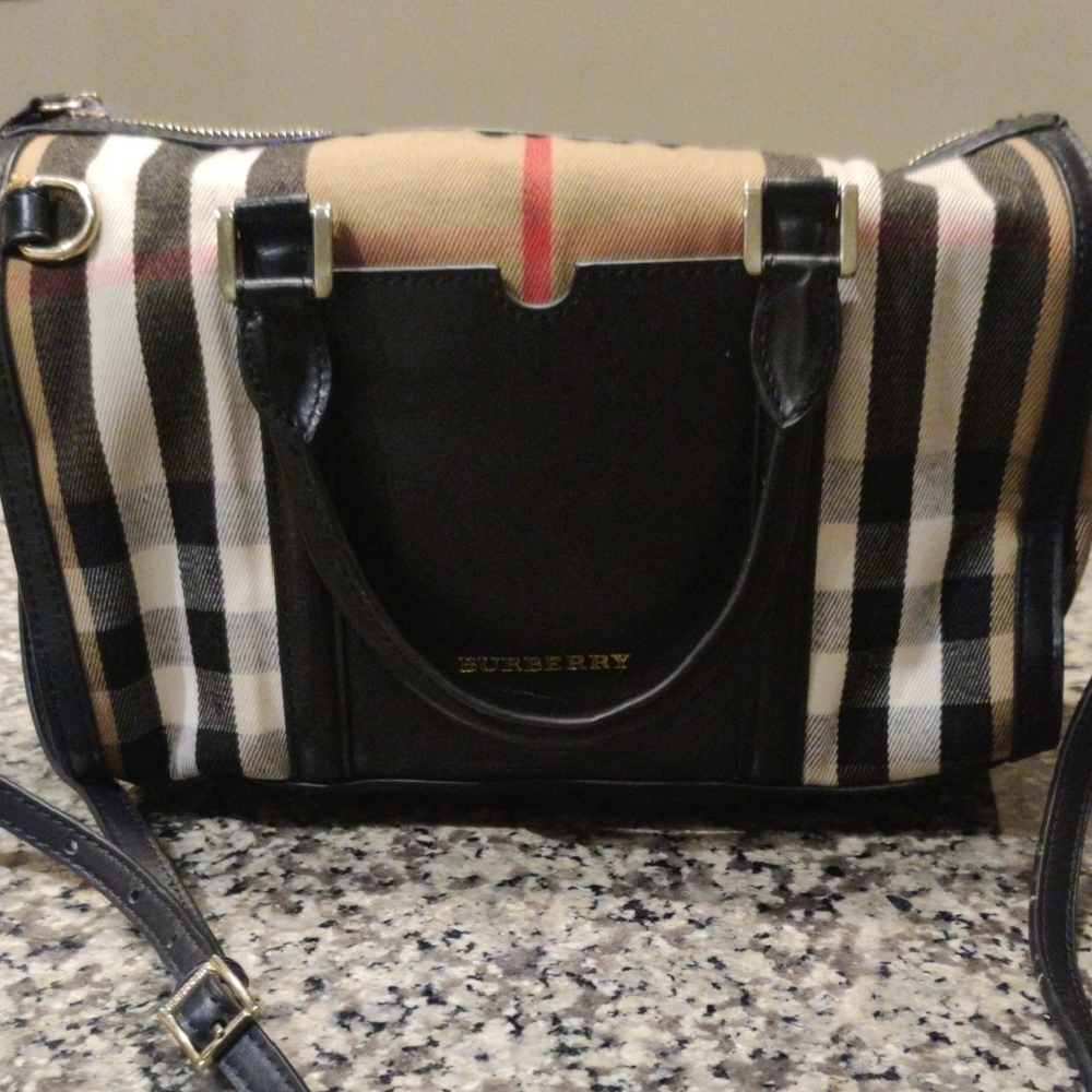 Burberry Black and Tan Alchester Satchel